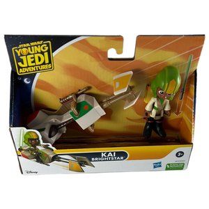 Disney/Hasbro Star Wars Young Jedi Kai Brightstar, Speeder Bike & Lightsaber NIB